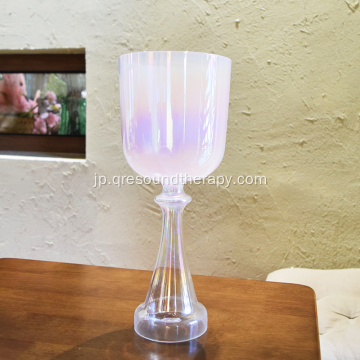 Q&#39;Re Pearl Pink Crystal Singing Grail Crystal Chalice Singing Bowl 6.5 &#39;&#39;